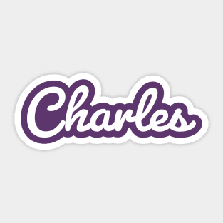 Charles Cursive Script Typography White Text Sticker